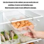 Kitchen Fridge Freezer Space Saver Organiser Storage Rack Holder Slide Drawer Tool (Large Size)